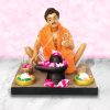 Krishnanagar Handmade Clay Gift & Décor | Basic- Sitting Human Figure Miniature Idol - Priest